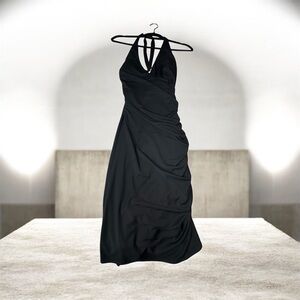 Cache Black Backless Halter Dress